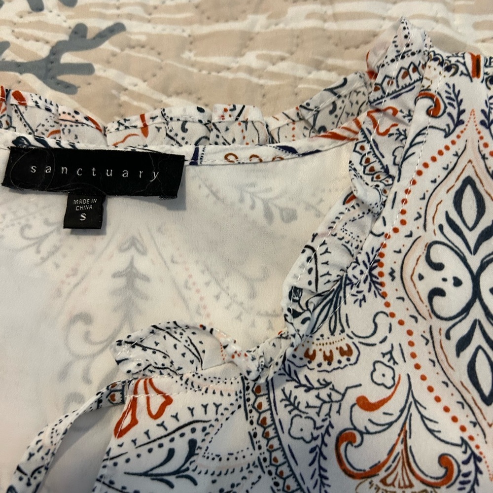 Sanctuary Paisley Print Dress in Navy & Orange - Picture 8 of 12